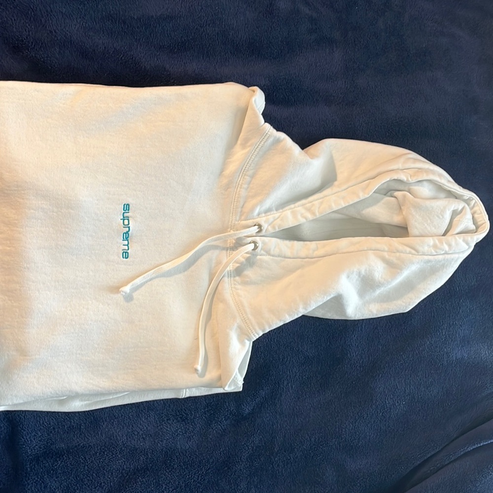 Supreme light blue mini logo hoodie